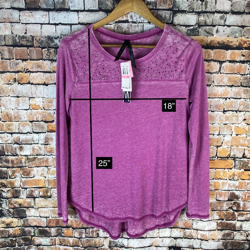 (NWT) Seven7 Long Sleeve Burnout Top - Picture 5 of 5